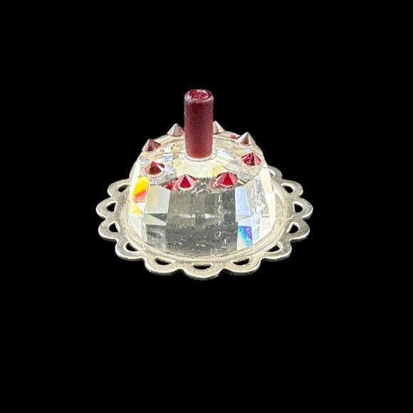 Swarovski Crystal Mini Figurines Swan Owl Cake Rabbit Vintage 1980s Made Austria - Picture 7 of 12